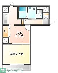 リブハイム土井 1LDKの間取図画像