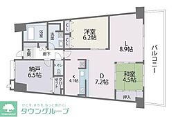 西鉄貝塚線 香椎花園前駅 徒歩21分の賃貸マンション 7階2SLDKの間取り