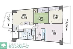 アイランドシティインフィニガーデンS棟 3LDKの間取図画像