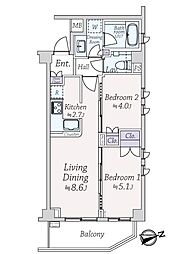 白金ＨＯＵＳＥ 2LDKの間取り