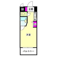 ルネス・ロワール東公園 ワンルームの間取図画像
