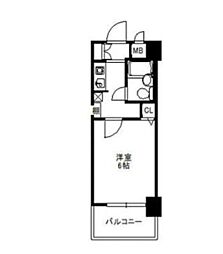 フォーラム白金 1Kの間取図画像