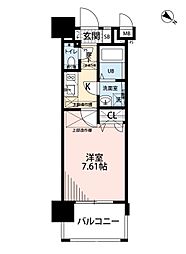 サヴォイル・パシフィーク 1Kの間取図画像