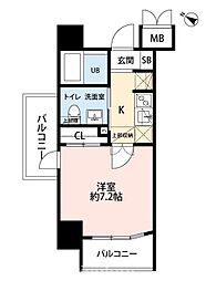 サヴォイオーサーズプレイス 1Kの間取図画像