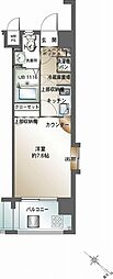 エンクレスト天神3 1Kの間取図画像