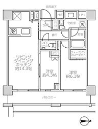 ディアナコート池田山公園 2LDKの間取図画像