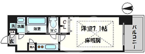 ラムール南堀江 ｜大阪府大阪市西区南堀江4丁目(賃貸マンション1K・5階・24.36㎡)の写真 その2