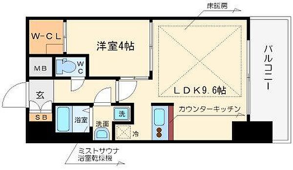 プレサンス立売堀アーバンスタイル ｜大阪府大阪市西区立売堀4丁目(賃貸マンション1LDK・8階・35.32㎡)の写真 その2