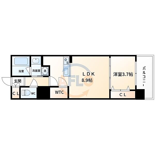 RJRプレシア南堀江 ｜大阪府大阪市西区南堀江2丁目(賃貸マンション1LDK・4階・34.50㎡)の写真 その2