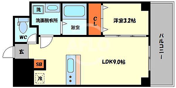 La Benten ｜大阪府大阪市港区波除5丁目(賃貸マンション1LDK・6階・32.00㎡)の写真 その2