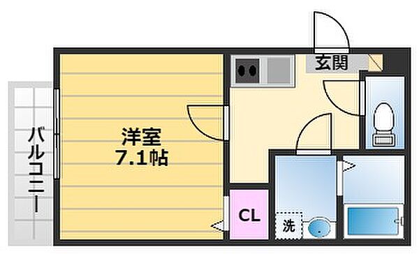 ジーメゾン泉大津イースト 303｜大阪府泉大津市若宮町(賃貸アパート1K・3階・25.38㎡)の写真 その2