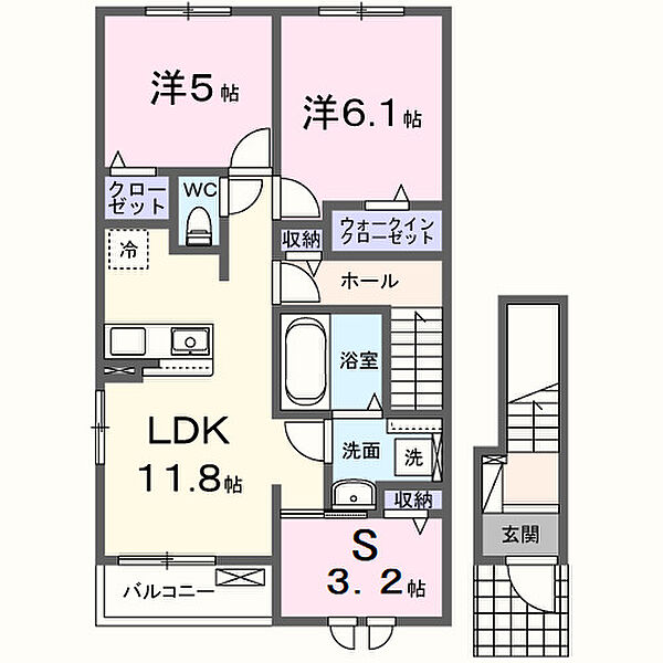 ブリーゼV 201｜大阪府岸和田市尾生町7丁目(賃貸アパート2LDK・2階・62.11㎡)の写真 その2