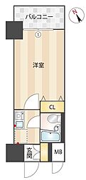 エスリード北梅田第2 1Kの間取図画像