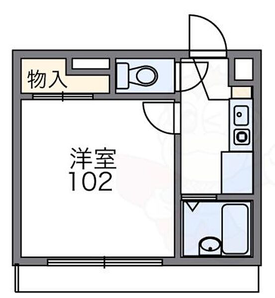 京都府京都市伏見区深草直違橋南１丁目(賃貸アパート1K・2階・18.48㎡)の写真 その2