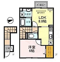 京都府城陽市寺田正道（賃貸アパート1LDK・2階・41.33㎡） その2