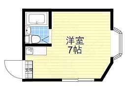ジョイハイツ 2階ワンルームの間取り