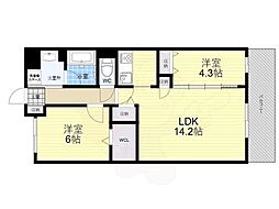 Raffine 京都上鳥羽 2階1SLDKの間取り