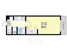 レジデンス小倉 4階1Kの間取り