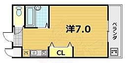 リビエイール 1階ワンルームの間取り