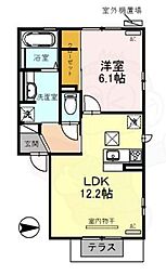 ツカト 1階1LDKの間取り