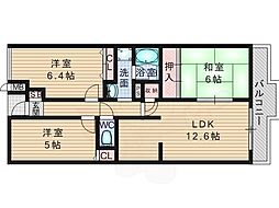 パデシオン宇治木幡分譲 3階3LDKの間取り