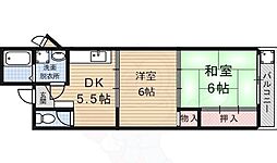 レジデンス菱屋 2階2DKの間取り