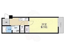 ビエノス京都伏見 1Kの間取図画像