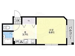 ラ・シャンブル 1Kの間取図画像