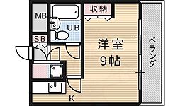 アビタシオンマキシマ 3階ワンルームの間取り