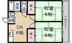 Y’s village 1階2DKの間取り