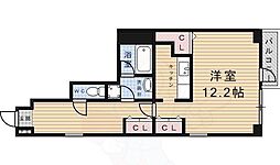 グランフィールド 3階1Kの間取り