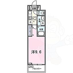 フリージア 1Kの間取図画像