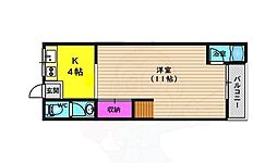 マンション千丈 3階1Kの間取り