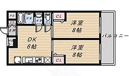 K’sメゾンFOX 1階2LDKの間取り