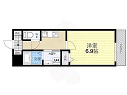 エストゥルース京都 6階1Kの間取り