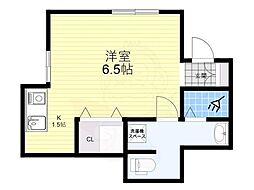 JR奈良線 JR藤森駅 徒歩5分の賃貸一戸建て 1階ワンルームの間取り