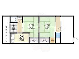 近鉄京都線 向島駅 徒歩15分の賃貸一戸建て 1階2Kの間取り