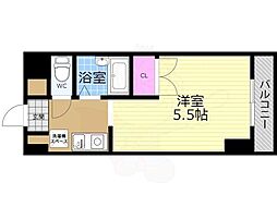 シャングリラダイヤモンドビルディング 3階1Kの間取り