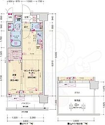 ソルテラス京都JUJO薫 3階1LDKの間取り