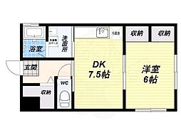 コーポ南城園 3階1DKの間取り