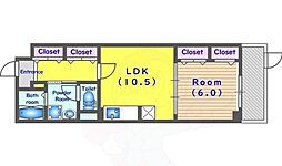 フラン　シュシュ 1階1LDKの間取り