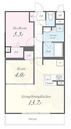 中島様マンション 1階2LDKの間取り