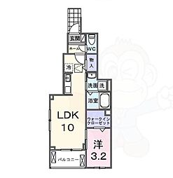 ノースヴィレッジ 1階1LDKの間取り