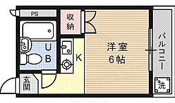 サンモール青木 1階ワンルームの間取り