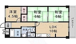 足立ハイツ竹田 7階3LDKの間取り
