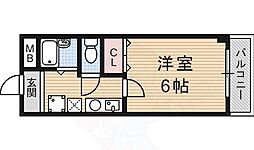 アドラブール 3階1Kの間取り