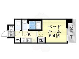 エステムコート京都祥邸（キザシテイ） 9階1Kの間取り