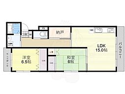 グッドヒル伏見 1階2LDKの間取り