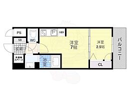 ソルテラス京都勧進橋ＰＡＲＫＳＩＤＥ 2階1DKの間取り