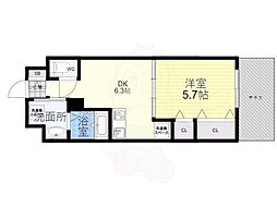 DAIWA　RESIDENCE　FUDANOTSUJI 6階1DKの間取り